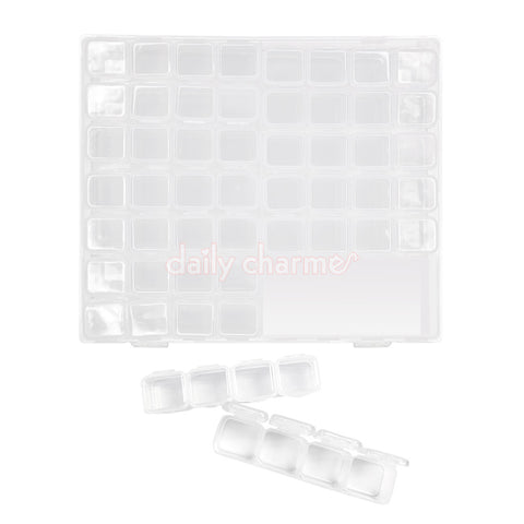 Oversized Plastic Nail Art Decor Crystal Beads Studs Storage Box Slots