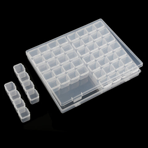 Oversized Plastic Nail Art Decor Crystal Beads Studs Storage Box Slots