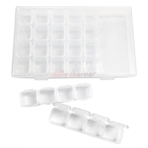 Plastic Nail Art Decor Storage Box for Charms, Crystals, Studs