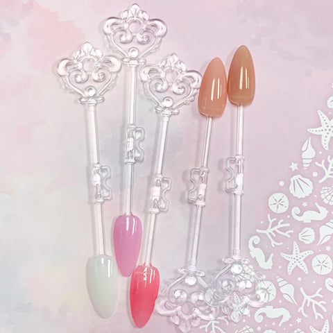 Vintage Key Nail Art Swatch Sticks / Almond / Clear