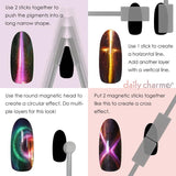 Double-Ended Magnetic Wand for Cat Eye Gel Chrome Powder Nail Art