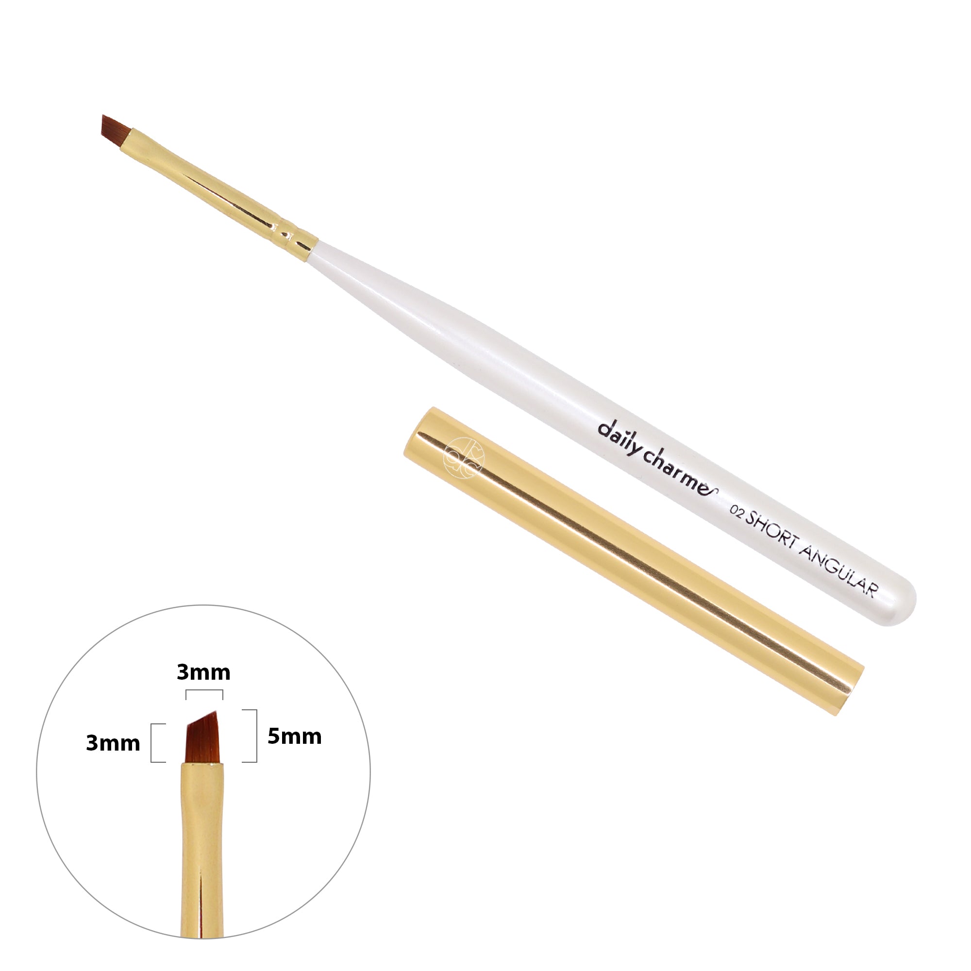 Daily Charme Nail Art Brush / 02 Short Angular