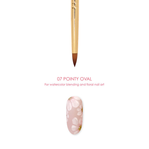 Daily Charme Nail Art Brush / 07 Pointy Oval Floral Design Leaf Flowers