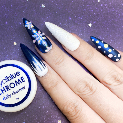 Christmas Glitter Snowflake Nail Art Colorful Iridescent AB Diamond Shape Glitter Snowflake Design Christmas Nail Idea