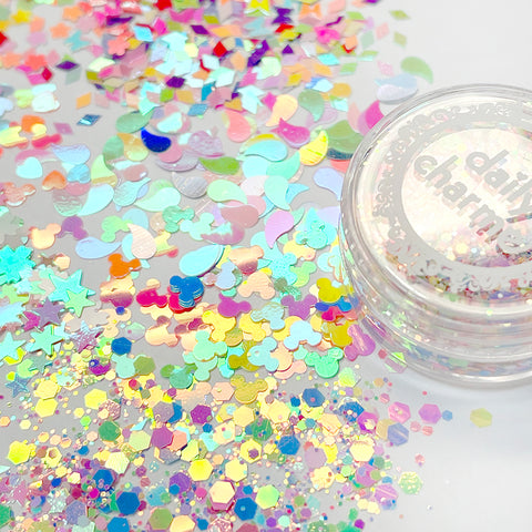 Iridescent Neon Mixed Shape Glitter Set Nail Art