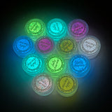 Iridescent Glow in the Dark Mix Glitter Set / 12 Jars Nail Art Purple White Blue Green