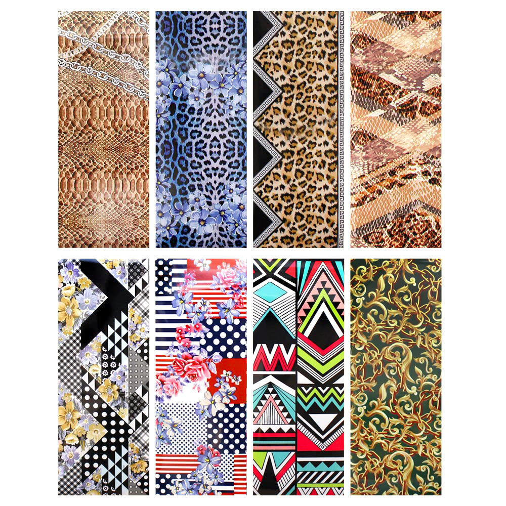 Nail Art Foil Paper Bundle / Fashionista Prints / 8 Designs Nail Art Foil Paper Bundle / Fashionista Prints / 8 Designs Leopard Cheetah Snakeskin Geometric Nail Art
