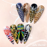 Nail Art Foil Paper Bundle / Fashionista Prints / 8 Designs Leopard Cheetah Snakeskin Geometric Nail Art