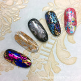 Foil Paper Nail Art Design Sample Holographic Gold Silver Leopard Nails