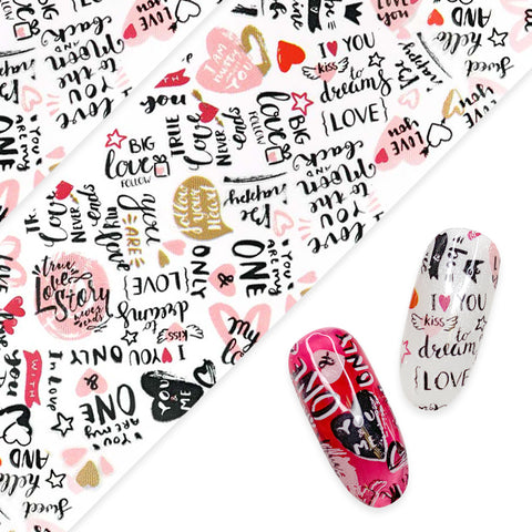 Daily Charme nail art foil paper in Love Vibes Valentine's Day