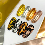 Nail Art Foil Paper / Gold Rose Gold Silver Bronze Metallic Design