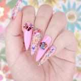 Nail Art Foil Paper / Springtime Colorful Pastel Flower Nail Manicure