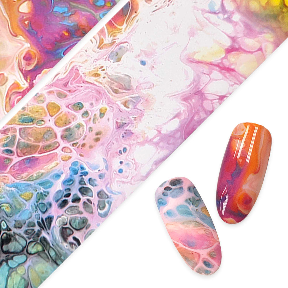 Nail Art Foil Paper / Rainbow Sea Foam Daily Charme Nail Art Foil Paper Rainbow Sea Foam Ocean Mermaid Nails