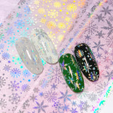 Nail Art Foil Paper / Magical Snowfall Rainbow Holographic Snowflake