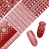 Nail Art Foil Paper / Christmas Sweater Red Nordic Pattern