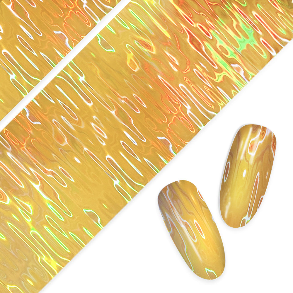 Nail Art Foil Paper / Holo Sun Waves Daily Charme Nail Art Foil Paper Gold Holo Sun Waves Beach Summer Nail