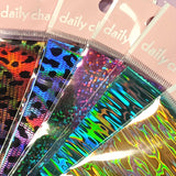 Daily Charme Nail Art Foil Paper Purple Holo Leopard Print Snake Skin