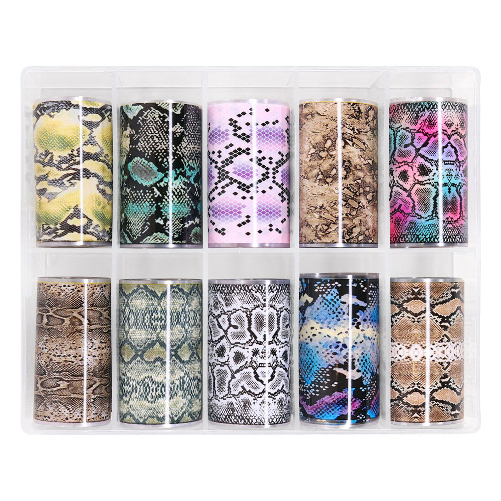 Nail Art Foil Box / Exotic Pythons Nail Art Foil Box / Exotic Pythons Snakeskin Nail Design