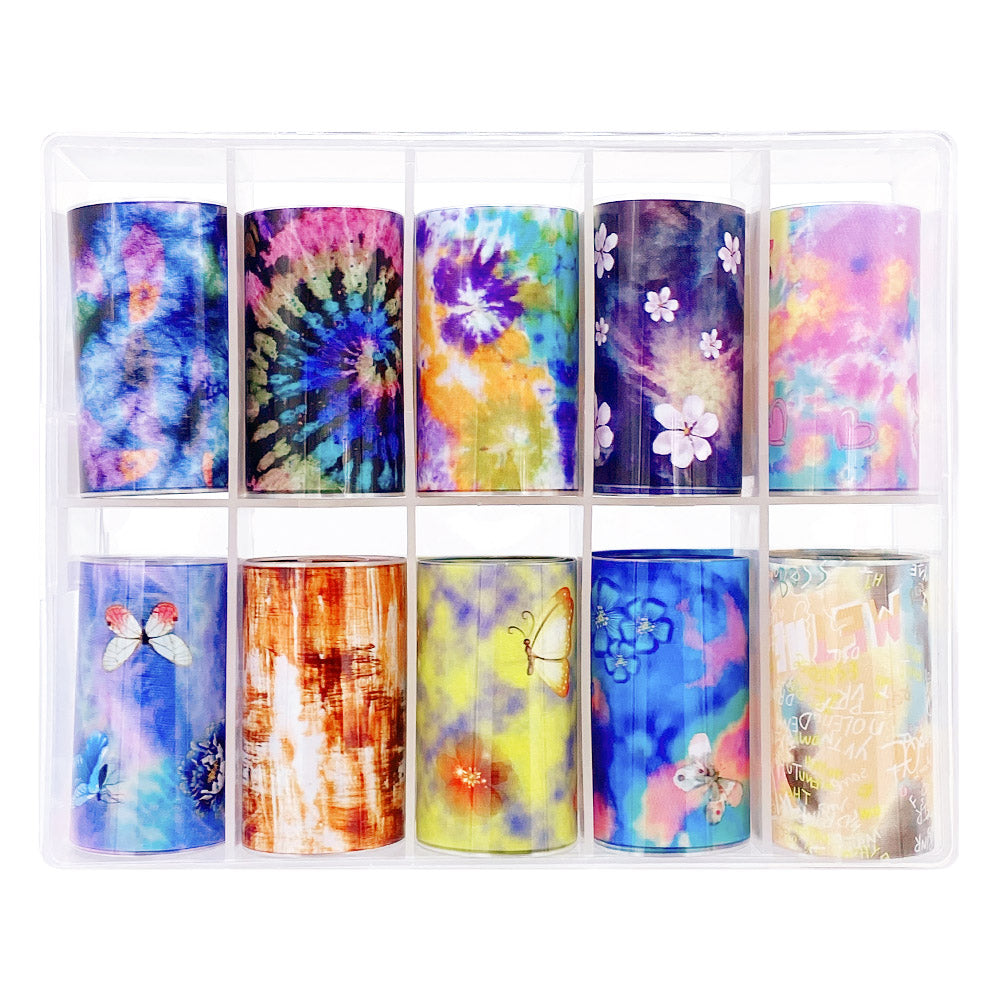 Daily Charme Nail Art Foil Box Vibrant Tie Dye Butterfly Summer  Nail