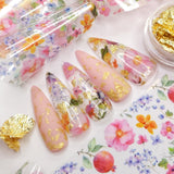 Nail Art Foil Box Set / 10 Designs / Spring Flowers Floral Nail Art