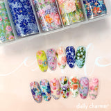 Nail Art Foil Box Set / 10 Designs / Spring Flowers Floral Nail Art