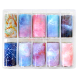 Daily Charme Nail Art Pastel Galaxy Marble Watercolor Transfer Foils