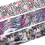 Nail Art Foil Box Set / 10 Designs / Leopard Print Pink Rainbow Rose