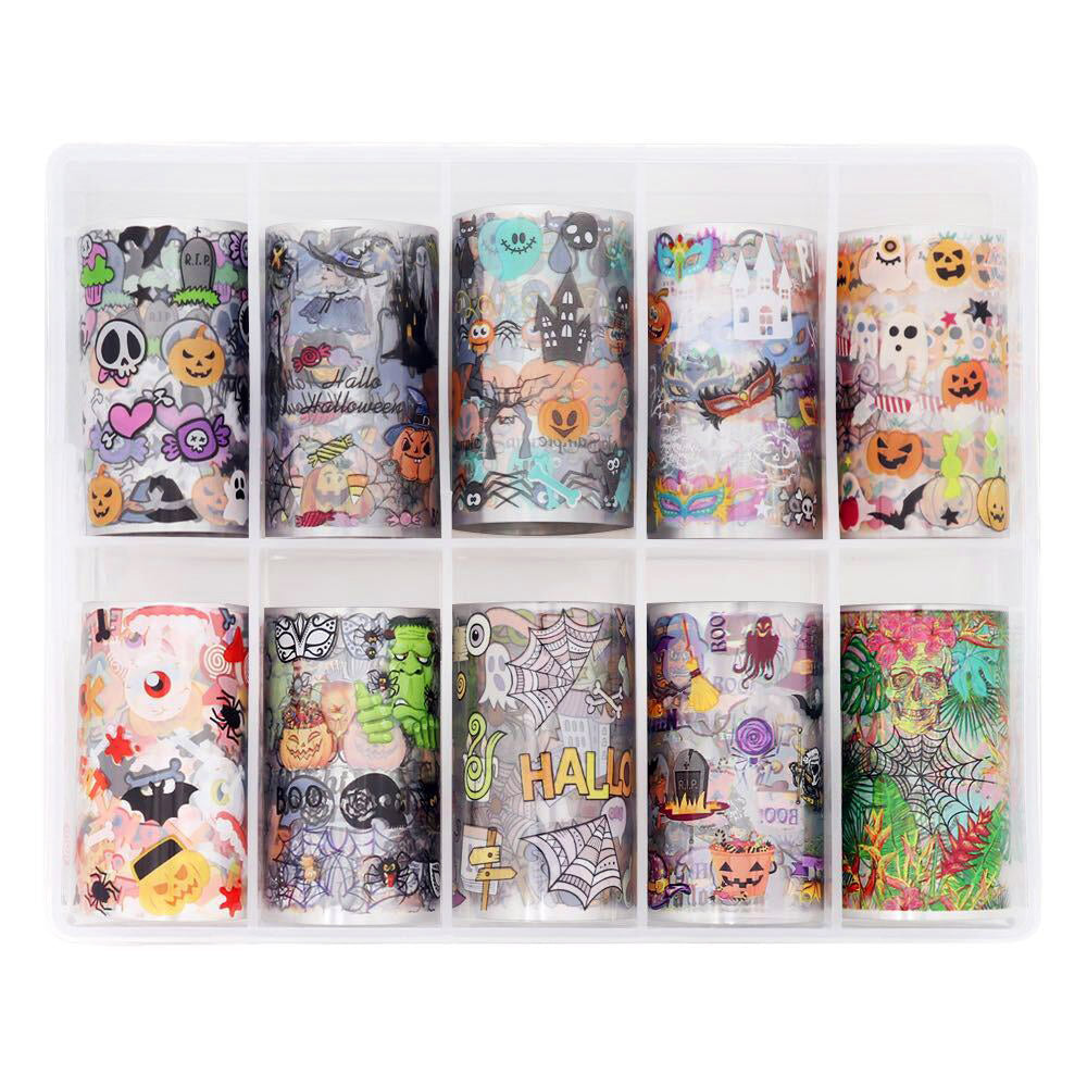 Nail Art Foil Box / Halloween Parade Nail Art Foil Box / Halloween Parade Skull Pumpkin Cute Nail Art