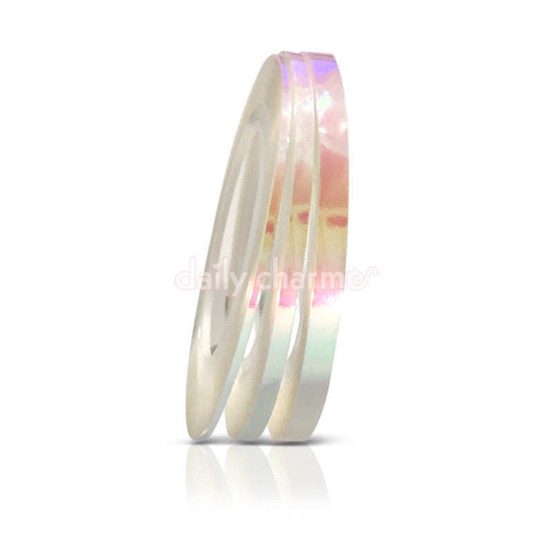Iridescent Nail Art Tape Set / 1MM / 2MM / 3MM Transparent Iridescent Nail Art Tapes / 1MM / 2MM / 3MM