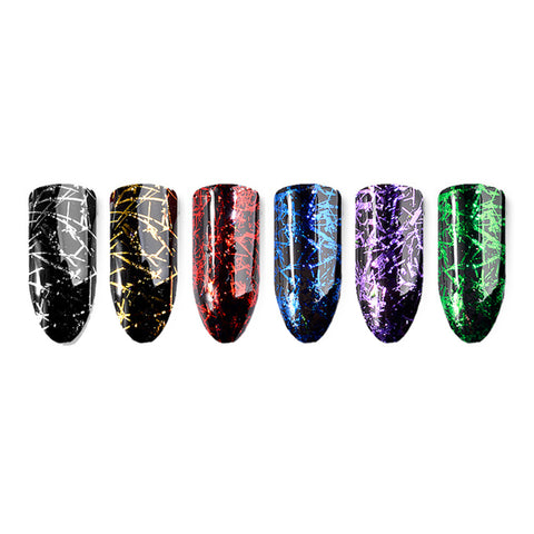 Metallic Tinsel Foil / Red Nail Art