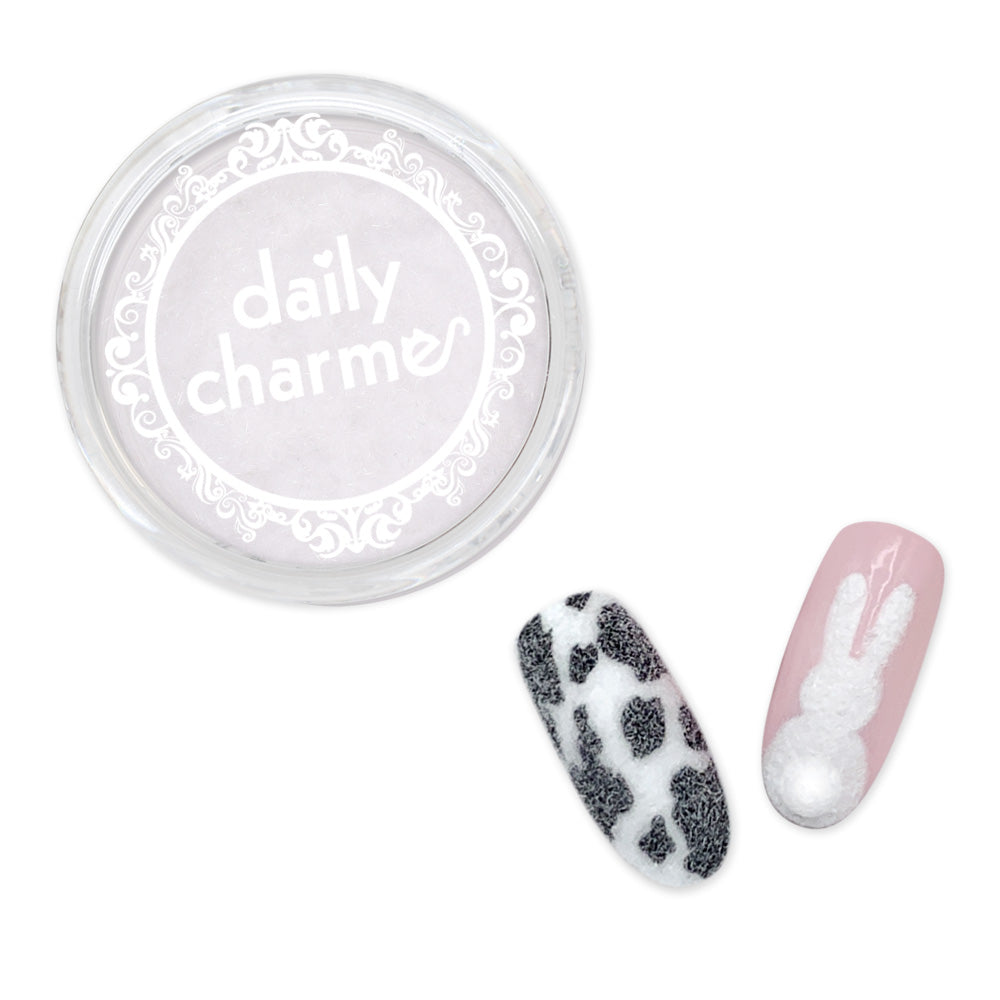 Nail Art Velvet Flocking Powder / White Japanese Nail Art Daily Charme Translucent Velvet Flocking Powder Animal Cat Fuzzy Nails