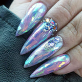 Blue Nail Art Nail Art Dreamy Opalescent Glass Film Paper Mosaic Nail