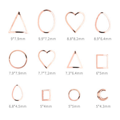 Rose Gold Metal Frames Mix Box Set / 12 Shapes