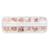 Rose Gold Metal Stud Decors Mix Box Set / 12 Shapes Nail Art