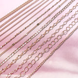 Rose Gold Metallic Chains Set / 12 Designs Nail Art Decors