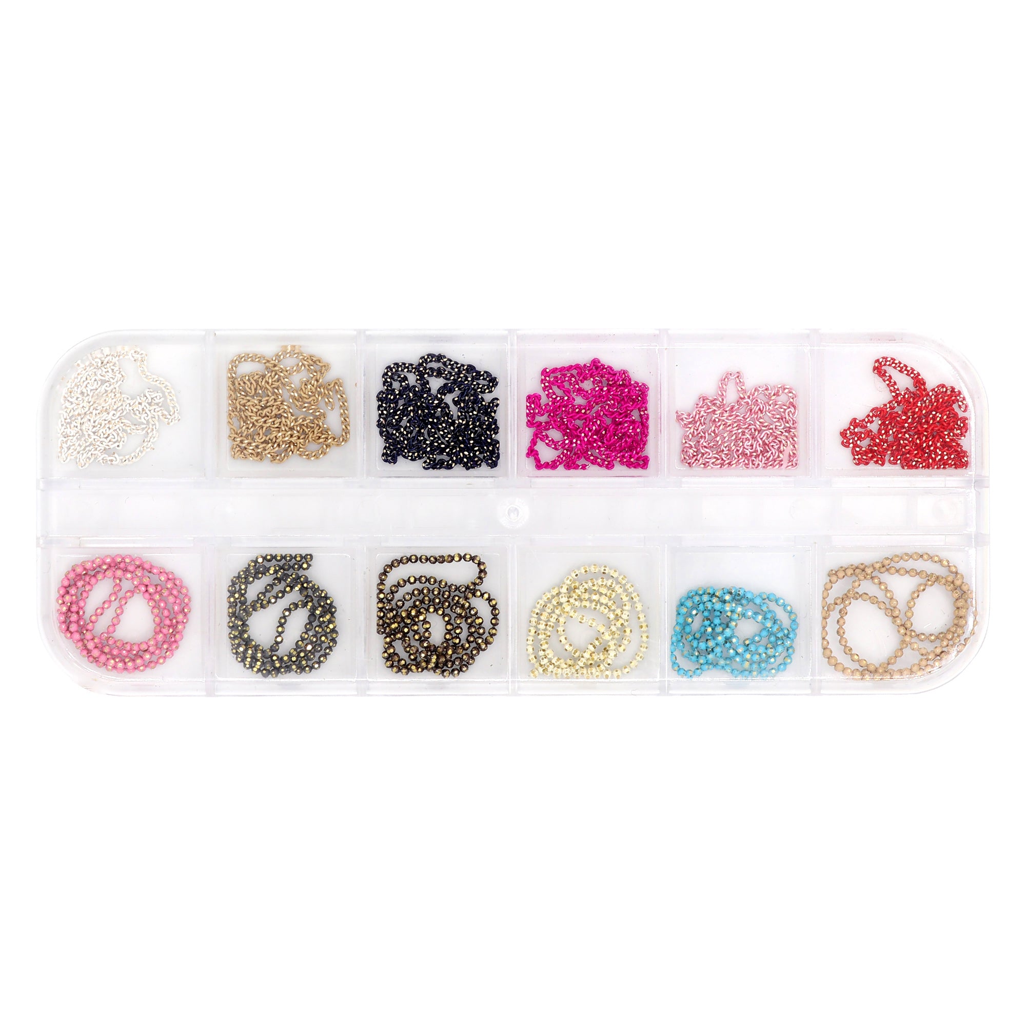 Colorful Gold Metallic Beaded Chain Mix / 1MM Colorful Gold Metallic Beaded Chain Mix / 1MM