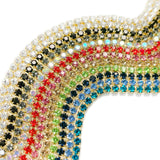 Colorful Gold Rhinestone Cup Chain Mix Clear Black AB Pink Nail Art Charm Jewelry