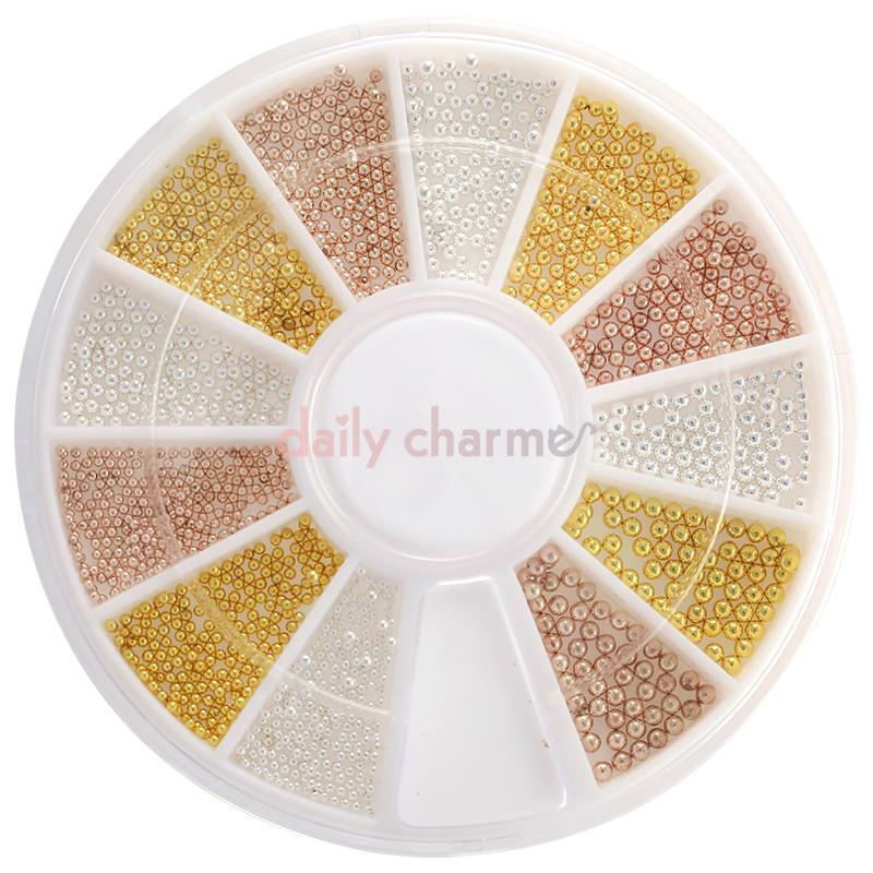 Metallic Caviar Beads Mixed Wheel / 3 Colors Daily Charme Nail Art Supply Metallic Caviar Beads Mixed Wheel / 3 Colors