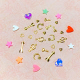 Valentine's Day Nail Art Wheel / 12 Decors Metal Studs Heart Key Arrow
