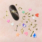 Valentine's Day Nail Art Wheel / 12 Decors Metal Studs Heart Key Arrow