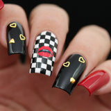Valentine's Day Nail Art Wheel / 12 Decors Metal Studs Heart Key Arrow