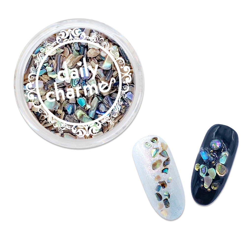 Crushed Seashell / Paua / Small Daily Charme Crushed Seashell / Paua Natural Shell Summer Mermaid Nail