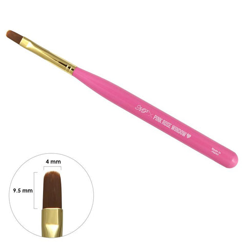 Nail Partner x Pink Rose Window Long Oval Brush Japanese Gel Brush