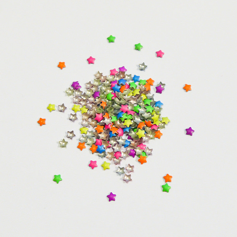 Neon Rainbow 3mm Star Studs Nail Art Decoration - Neon Rainbow 3mm Star Studs