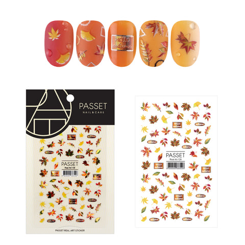 Passet Korean Nail Art Sticker / Holographic Fall Leaves