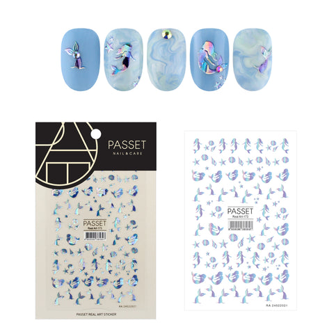 Passet Korean Nail Art Sticker / Mermaid Dreams - Holographic Blue