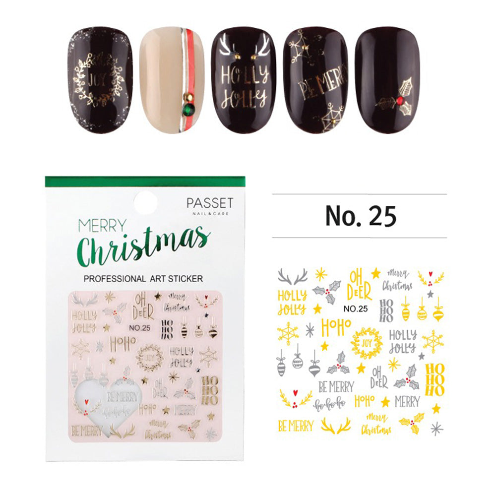 Passet Christmas Nail Art Sticker / Ho Ho Ho Passet Christmas Holiday Nail Art Sticker / Ho Ho Ho