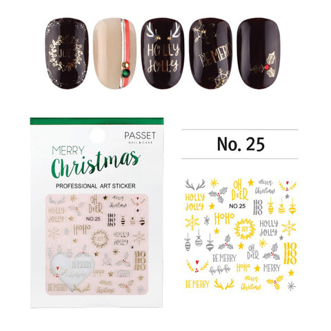 Passet Christmas Holiday Nail Art Sticker / Ho Ho Ho