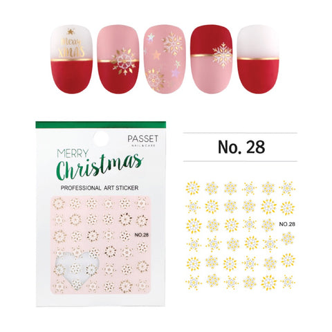 Passet Christmas Holiday Nail Art Sticker / Sparkling Snowflake