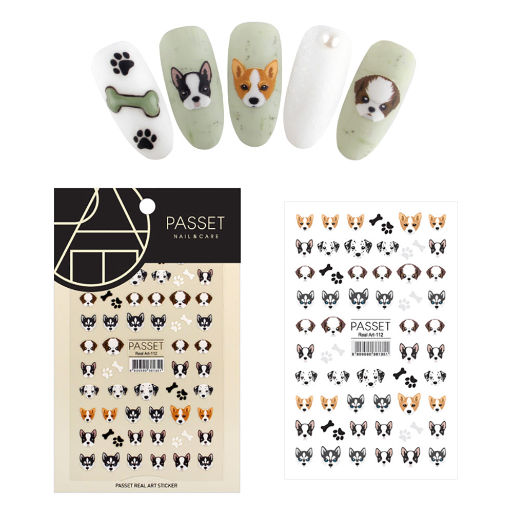 Passet Nail Art Sticker / Cute Puppies Passet Nail Art Sticker / Cute Puppies Dog Husky Pug Dalmatian Corgi Kawaii